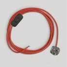 Cableado color rojo brillante para lámpara, cable 1,80 m.