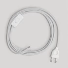Cableado blanco de algodón para lámpara, cable 1,80 m.