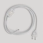 Cableado blanco de algodón para lámpara, cable 1,80 m.