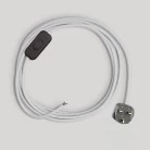 Cableado blanco de algodón para lámpara, cable 1,80 m.