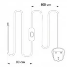 Cableado blanco de algodón para lámpara, cable 1,80 m.