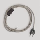 Cableado gris paloma de algodón para lámpara, cable 1,80 m.