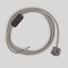 Cableado gris paloma de algodón para lámpara, cable 1,80 m.