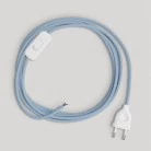 Cableado azul Steward de algodón para lámpara, cable 1,80 m.