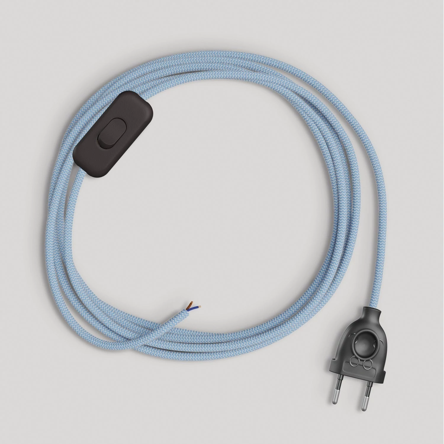 Cableado azul Steward de algodón para lámpara, cable 1,80 m.