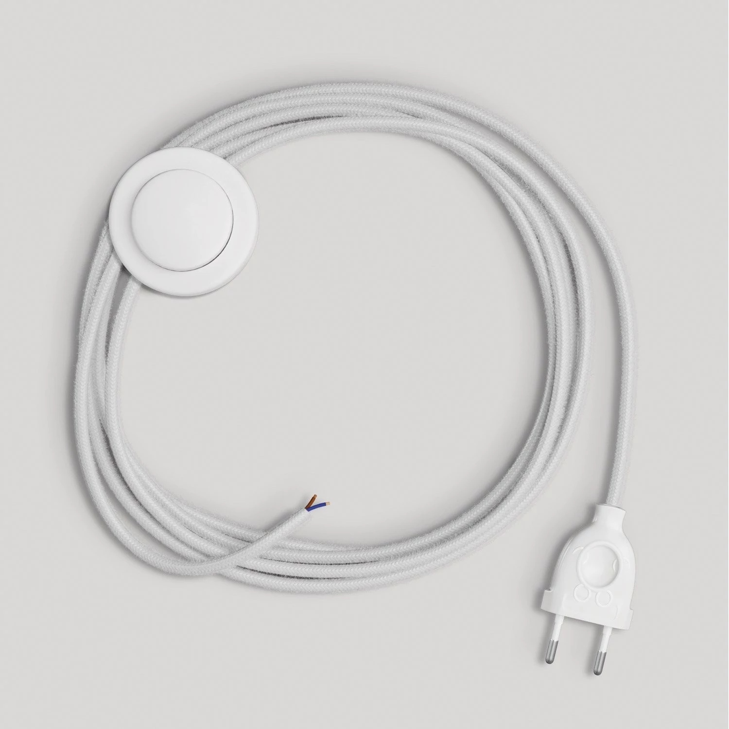 Cableado para lámpara con cable blanco de algodón 3 m