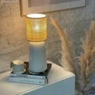 Pantalla Cilíndro textil con casquillo E27