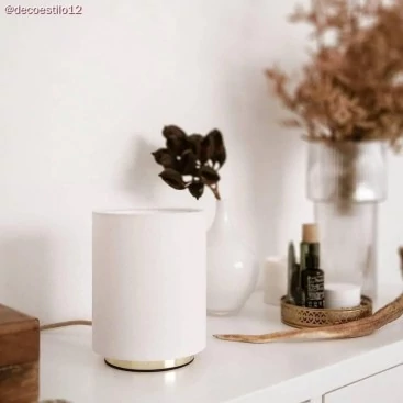 Pantalla Cilíndro textil con casquillo E27