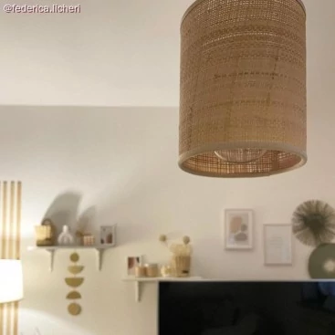 Pantalla Cilíndro textil con casquillo E27