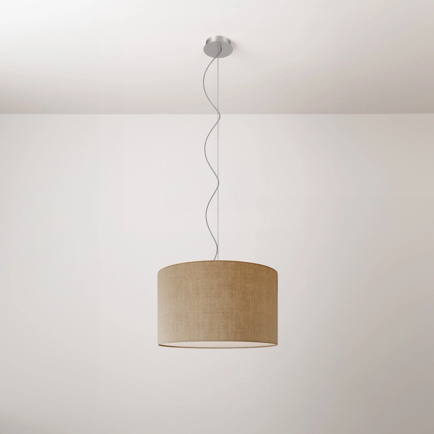 Lámpara colgante con pantalla de tela Cilindro Small