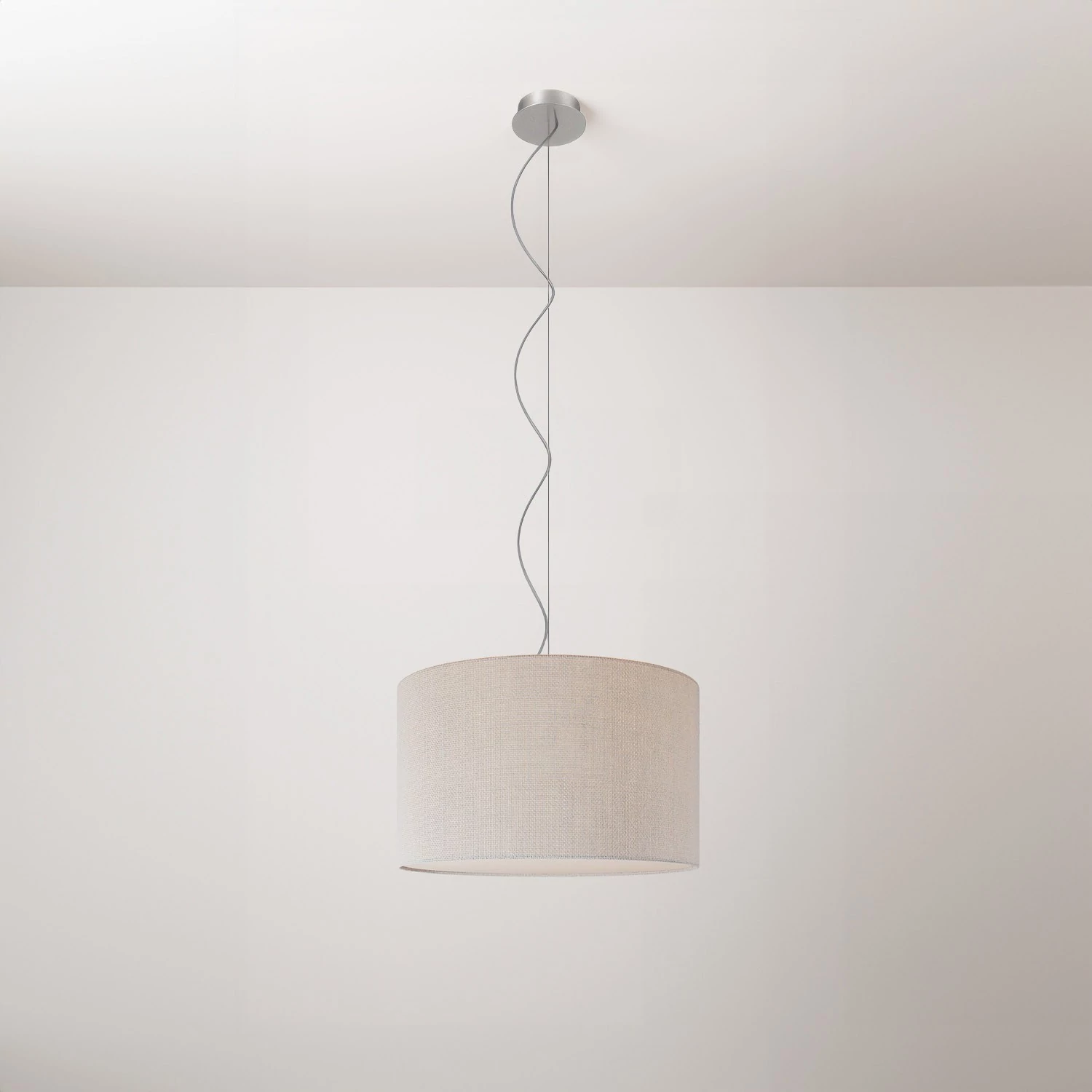 Lámpara colgante con pantalla de tela Cilindro Small