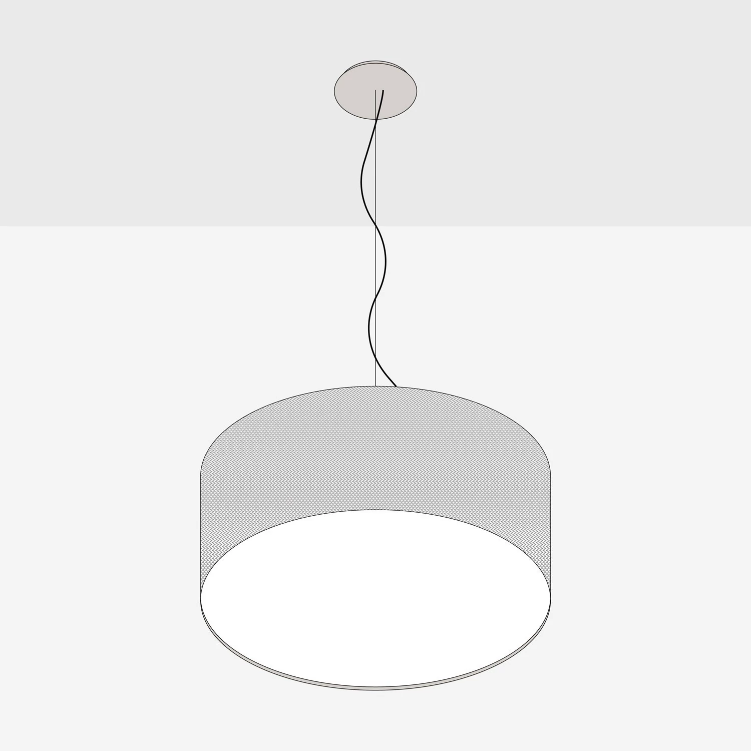 Lámpara colgante con pantalla de tela Cilindro Small