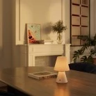 Lámpara sin cables Cabless11 con pantalla Impero de tela
