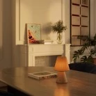 Lámpara sin cables Cabless11 con pantalla Impero de tela