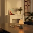 Lámpara sin cables Cabless11 con pantalla Impero de tela