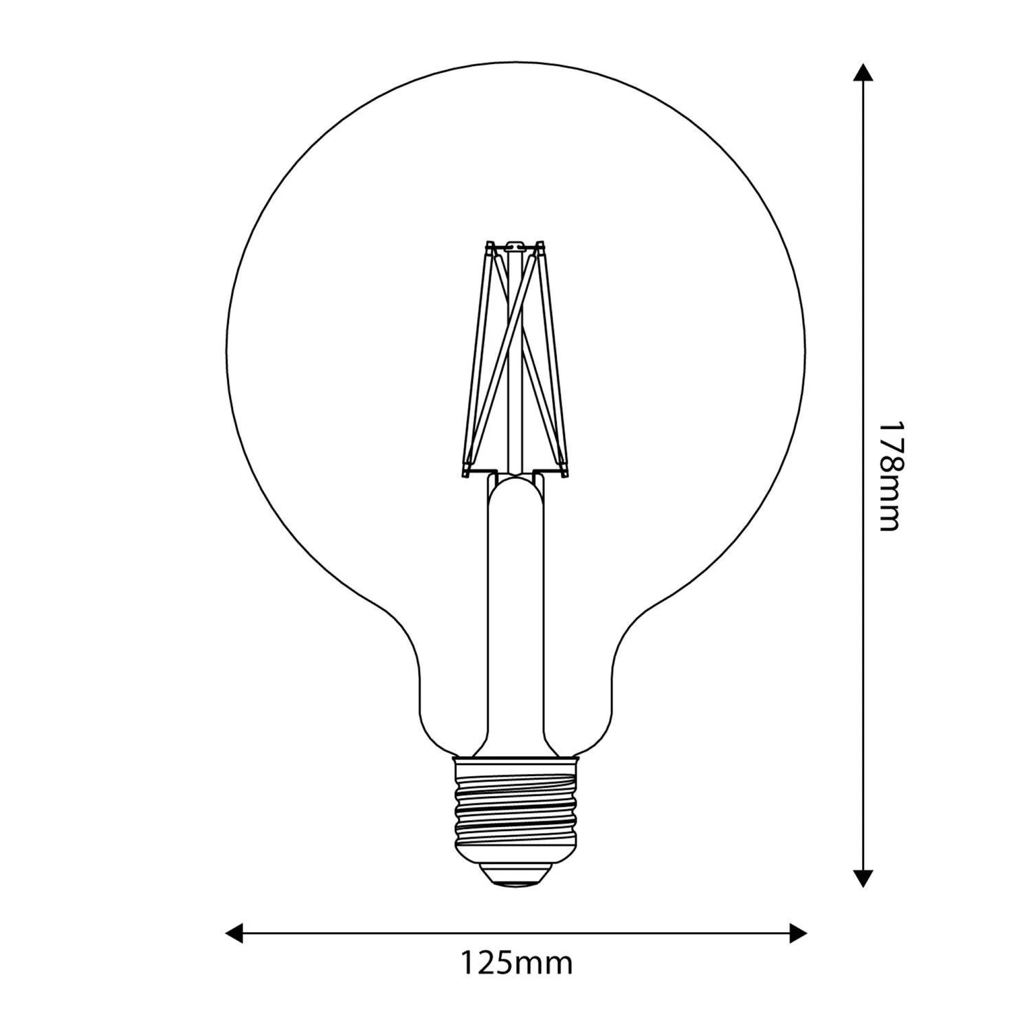 Bombilla LED G125 efecto porcelana de alto flujo luminoso