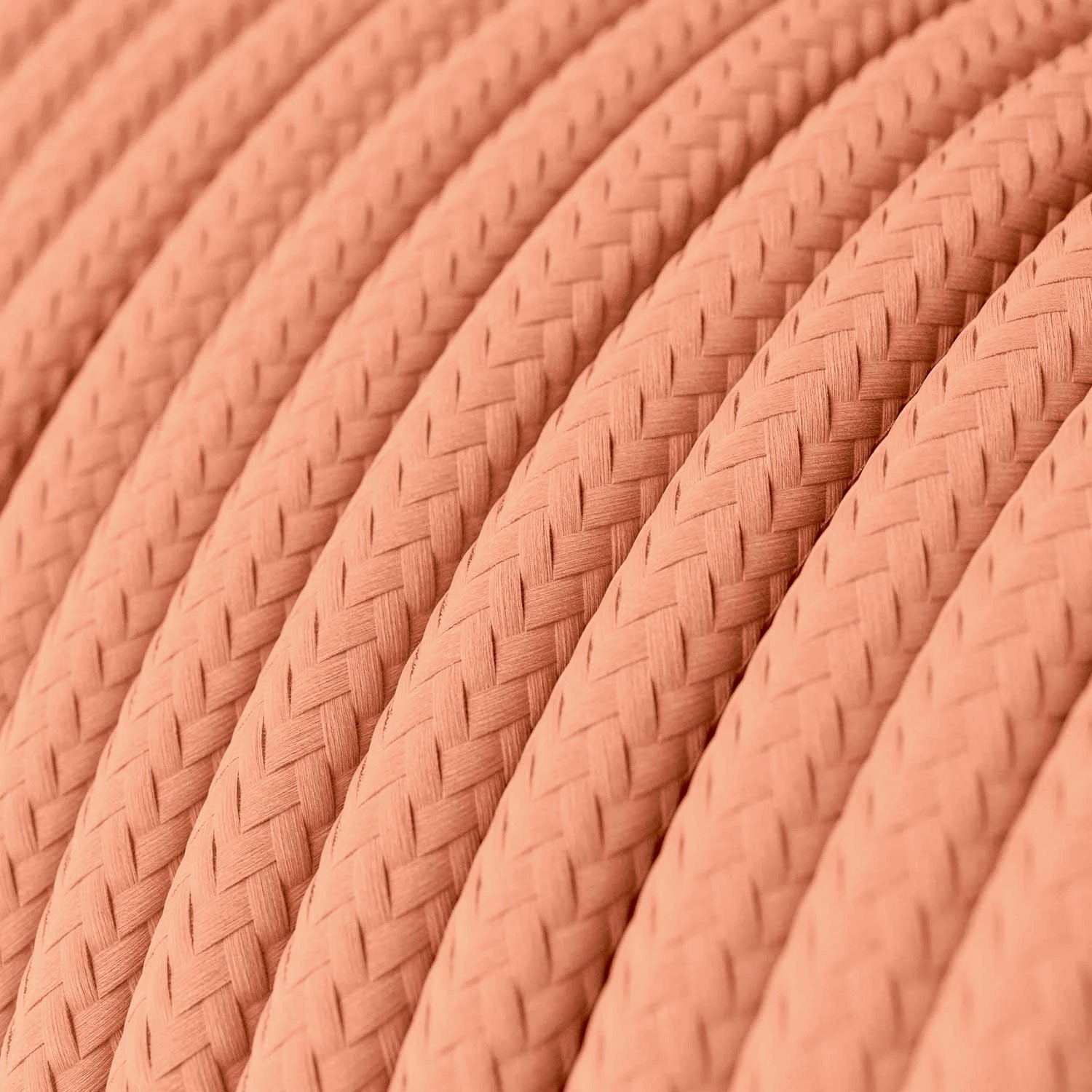 Cable eléctrico textil color melocotón