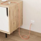 Cable eléctrico textil color melocotón