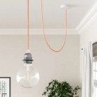 Cable eléctrico textil color melocotón