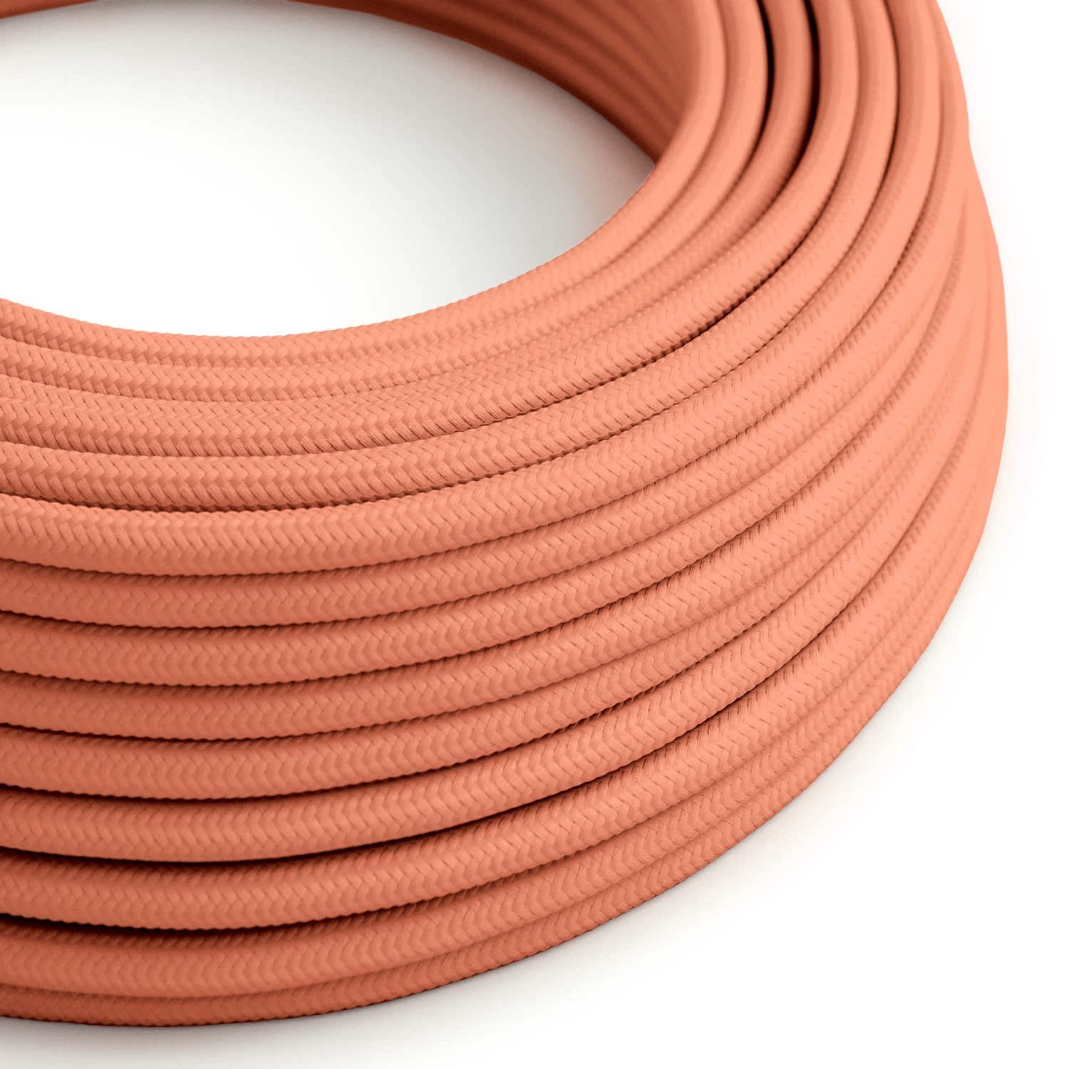 Cable eléctrico textil color melocotón