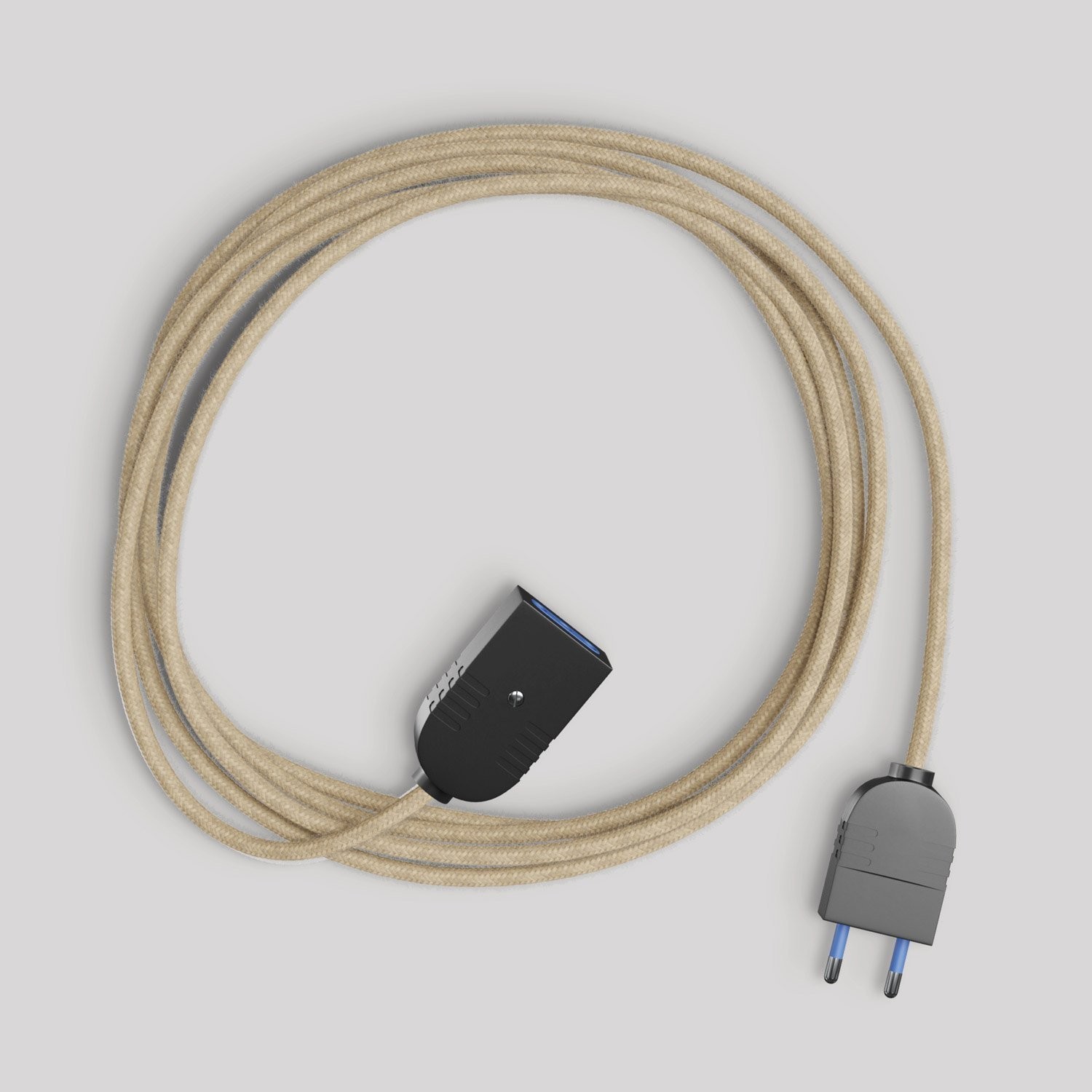 Alargador eléctrico con cable de yute neutro 2P 10A