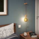 Snake, cableado con acabados en madera y montaje a pared