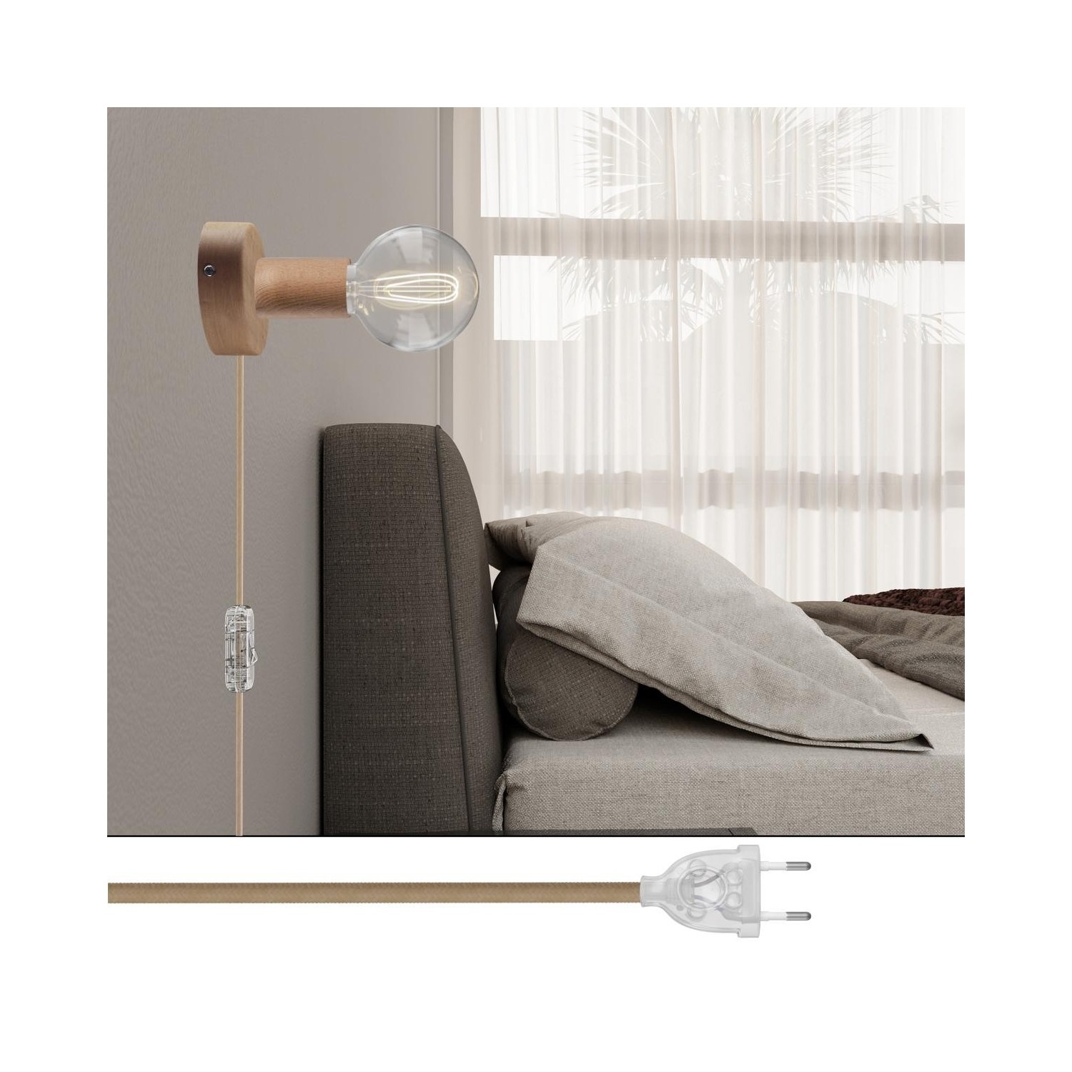 Lámpara Spostaluce de madera para techos y paredes