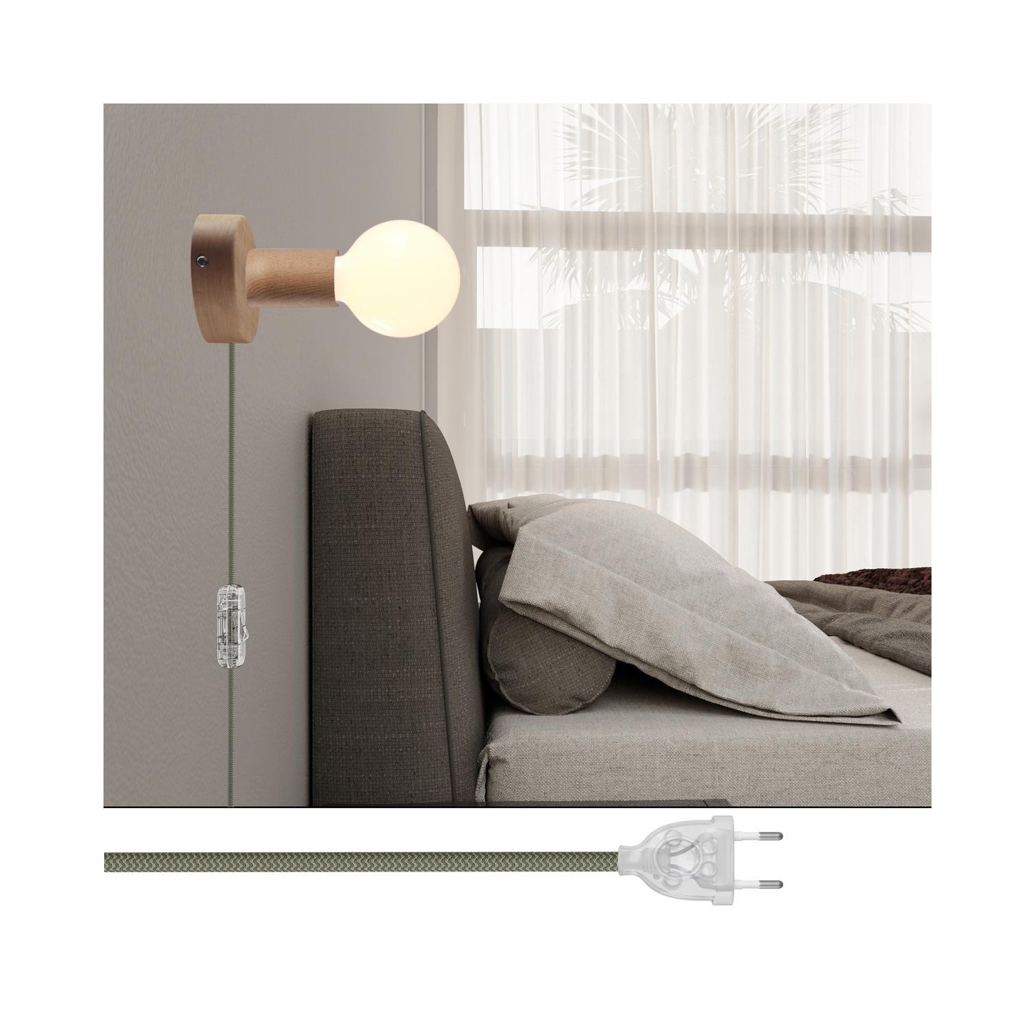 Lámpara Spostaluce de madera para techos y paredes