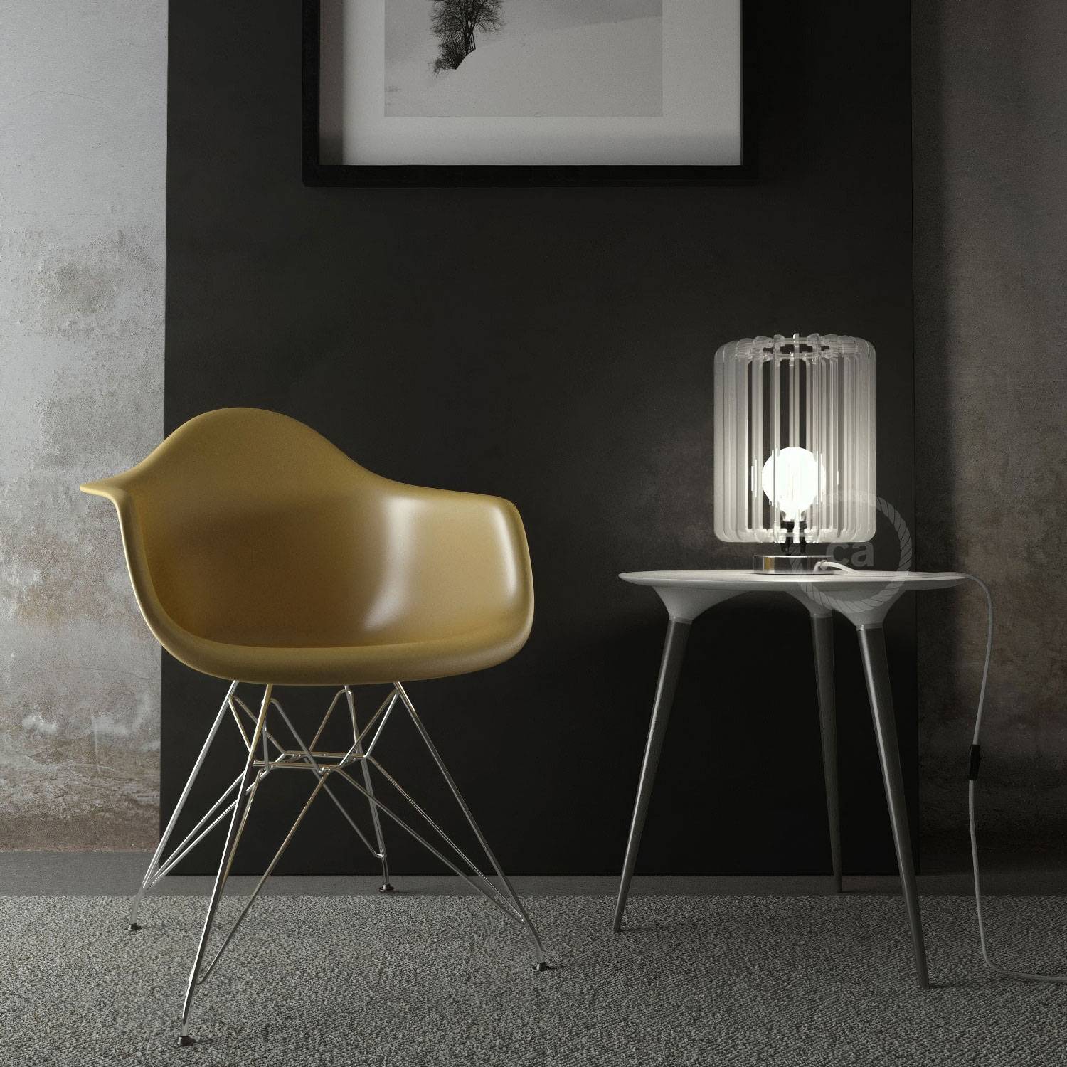 Posaluce Metal Lámpara de mesa para pantalla