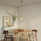 Lámpara de suspensión en madera natural con pantalla