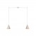 Lámpara colgante múltiple de 2 luces con pantalla de madera en forma de cono