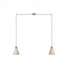 Lámpara colgante múltiple de 2 luces con pantalla de madera en forma de cono