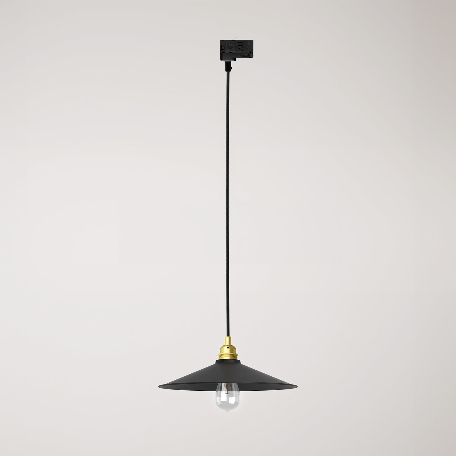 Lámpara de carril con pantalla de metal esmaltado Swing