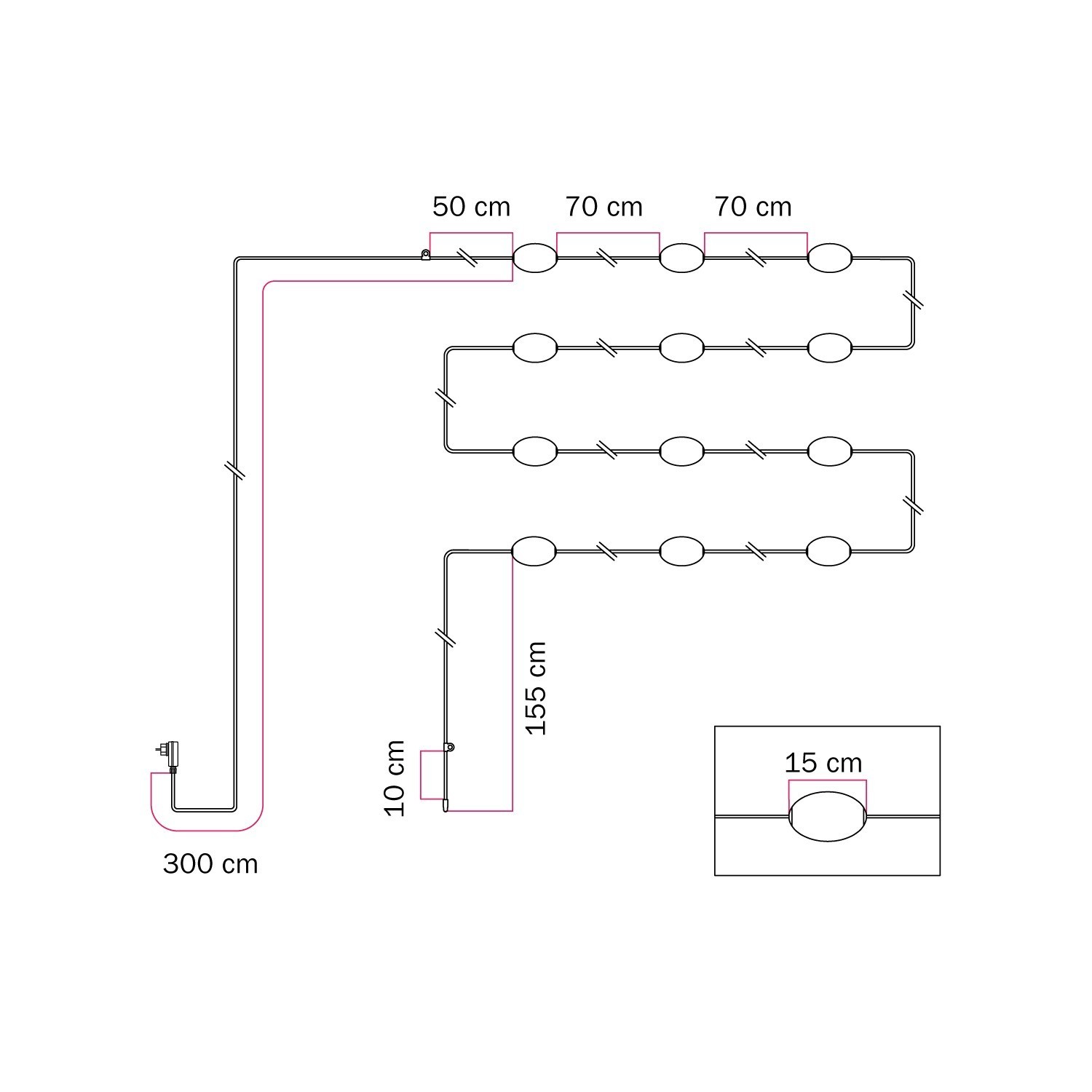 Guirnalda luminosa exterior IP67 de 12 luces Marina
