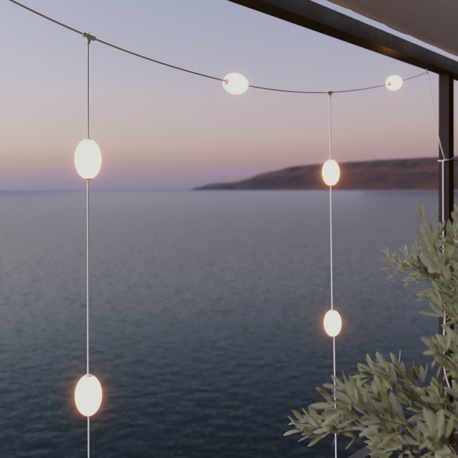 Guirnalda de luces exterior Marina con doble caída IP67