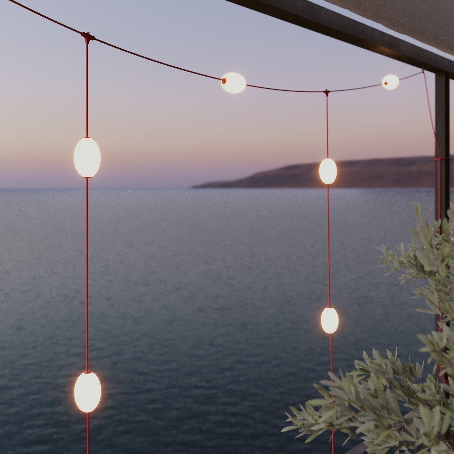 Guirnalda de luces exterior Marina con doble caída IP67