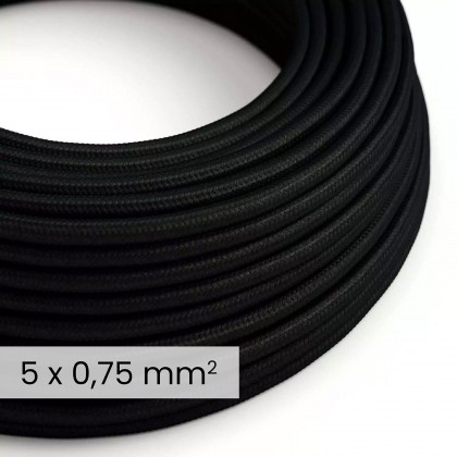 Cable textil redondo 5x0,75 Negro