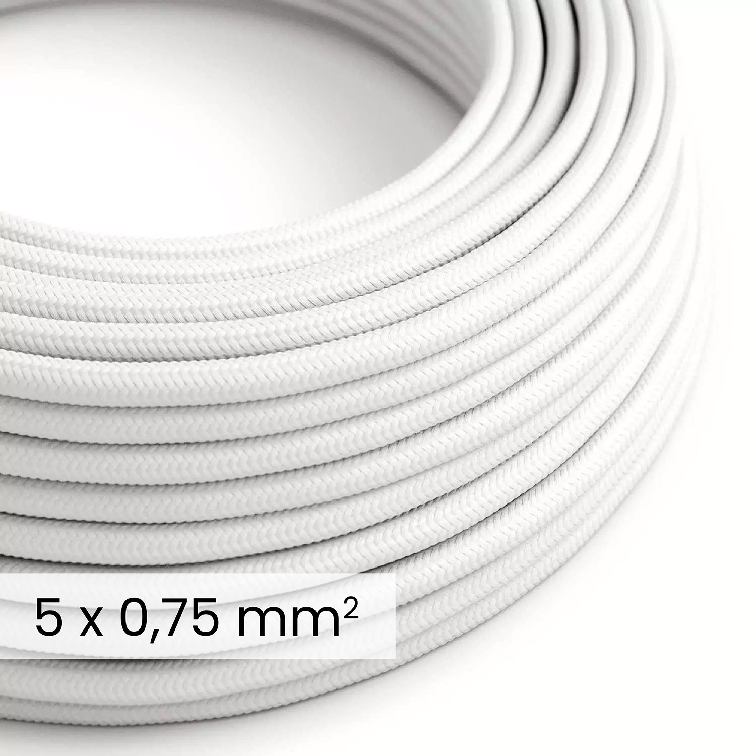 Cable textil redondo 5x0,75 Blanco