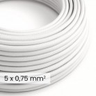 Cable textil redondo 5x0,75 Blanco