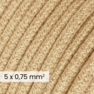 Cable textil redondo 5x0,75 en Yute