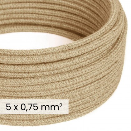 Cable textil redondo 5x0,75 en Yute