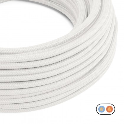 Cable textil plano blanco óptico brillante