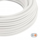 Cable textil plano blanco óptico brillante