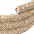 Cable textil plano recubierto en yute natural
