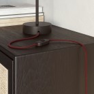 Cable textil plano Burdeos brillante