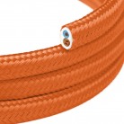 Cable eléctrico plano recubierto de tela Naranja llama