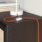 Cable eléctrico plano recubierto de tela Naranja llama