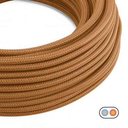 Cable eléctrico plano recubierto de tela color Whisky