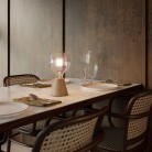 Lámpara portátil LED recargable con bombilla esférica