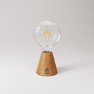 Lámpara portátil con base de madera personalizable